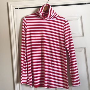 White and red striped turtleneck
